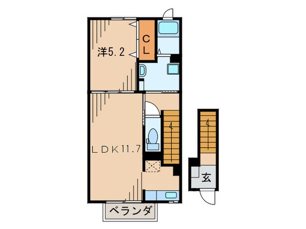 イ－ストソレイユ荻野Ⅰの物件間取画像